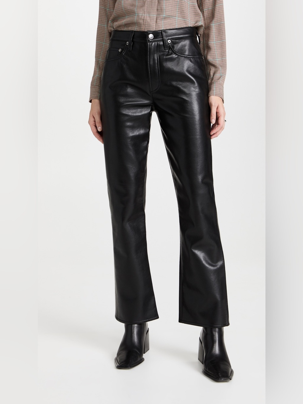 AGOLDE Leather Mid Rise Relaxed Boot Pants NWOT